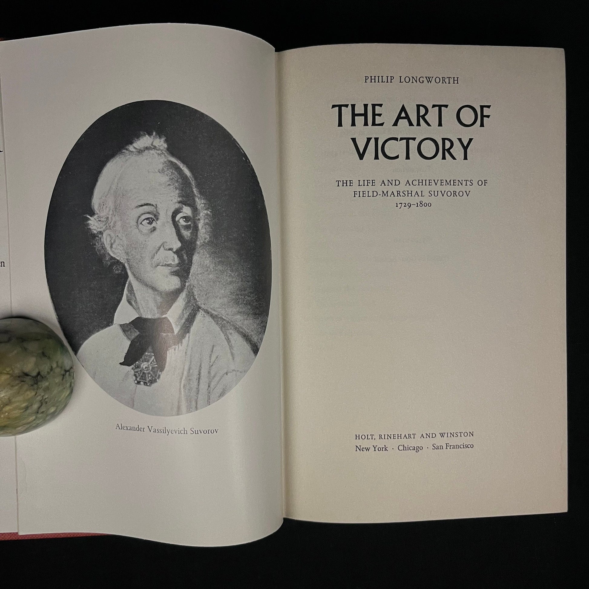 First Printing- The Art of Victory: The Life and Achievements of Field Marshall Suvorov (1729-1800) by Philip Longworth (1966) Vintage Book