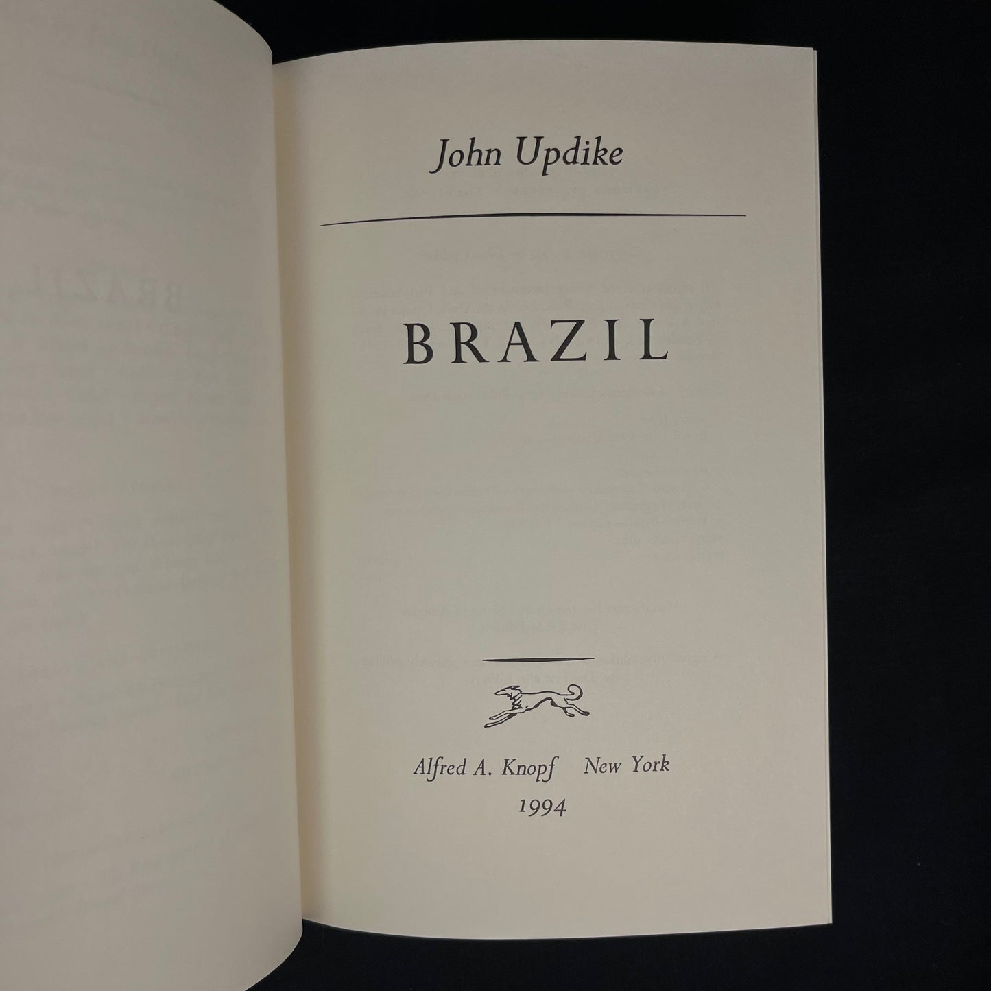 First Printing - Brazil by John Updike (1994) Vintage Hardcover Book