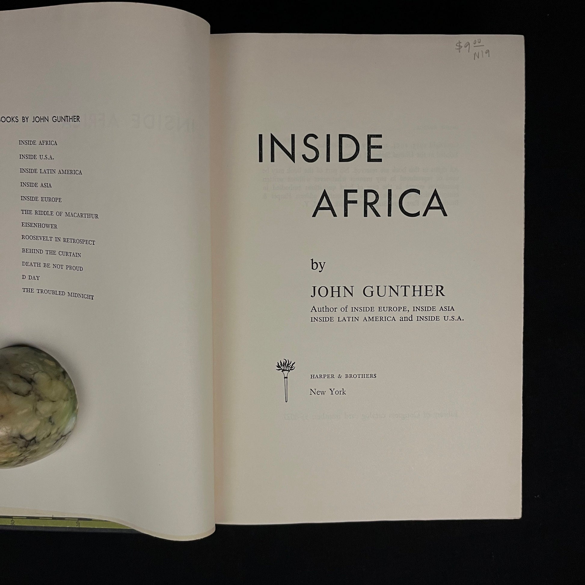 Inside Africa by John Gunther (1955) Vintage Hardcover Book