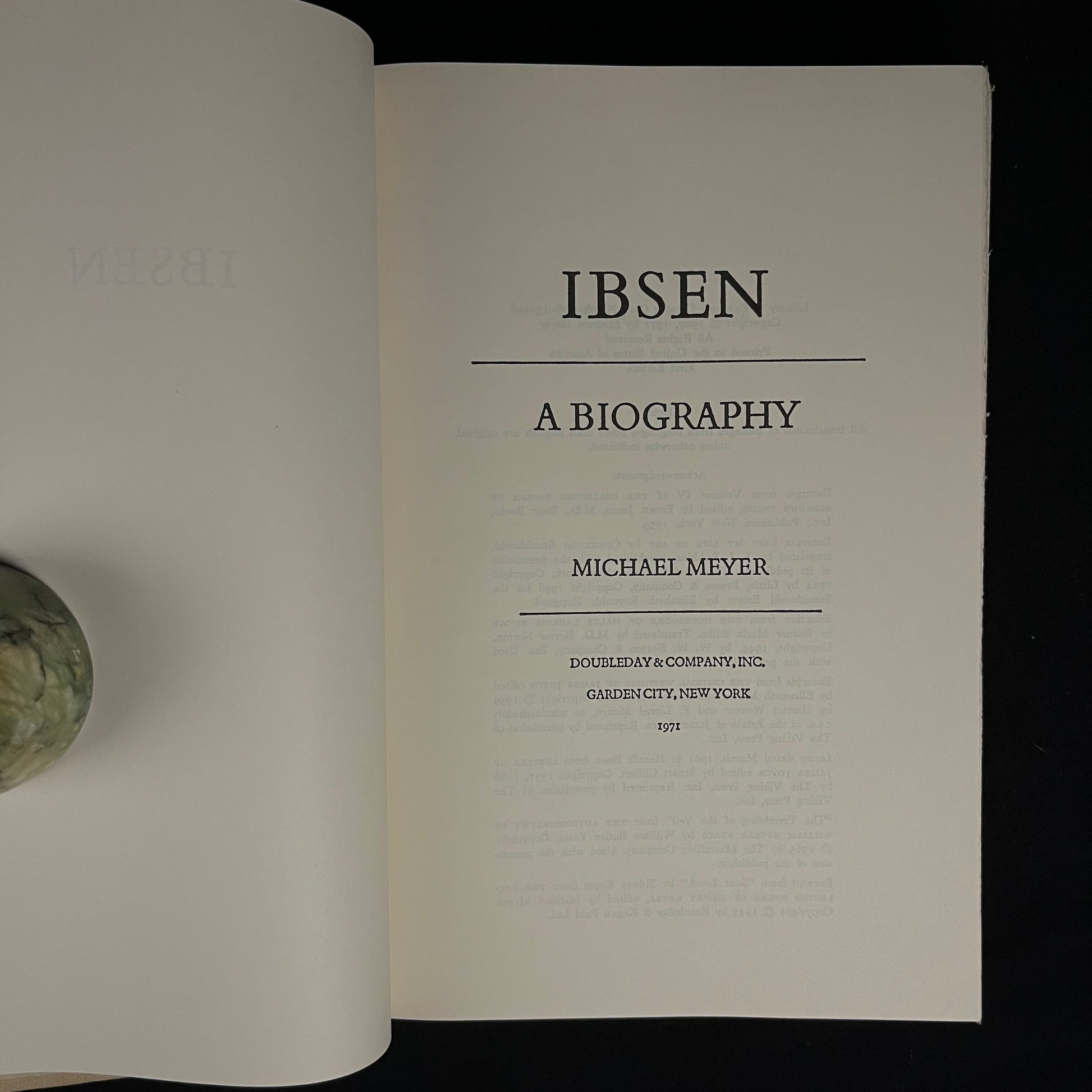 First Printing - Ibsen: A Biography by Michael Meyer (1971) Vintage Hardcover Book