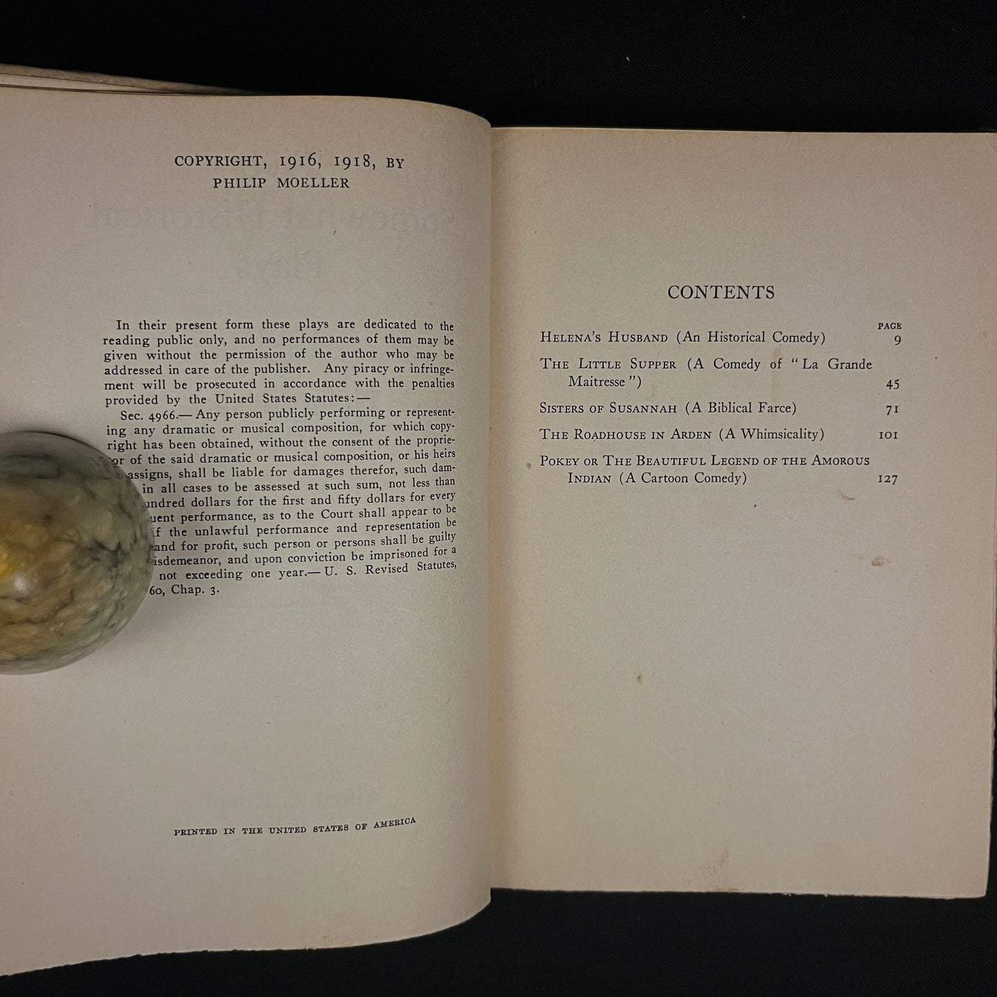 Sophie and Five Somewhat Historical Plays by Philip Moeller (1918–1919) Vintage Hardcover Book Collection