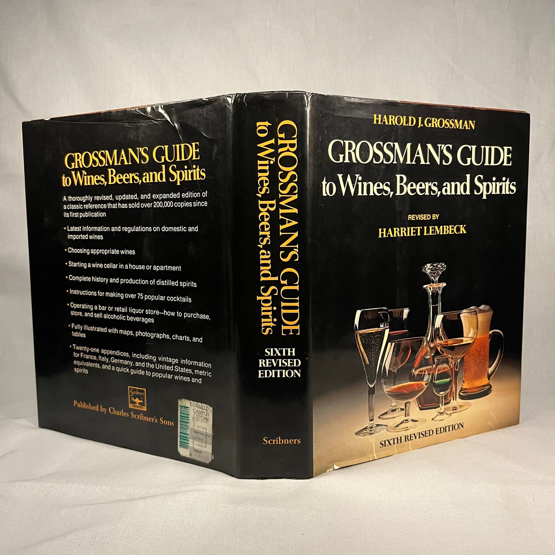 Grossman’s Guide to Wines, Beer, and Spirits by Harold J. Grossman (1977) Vintage Hardcover Book