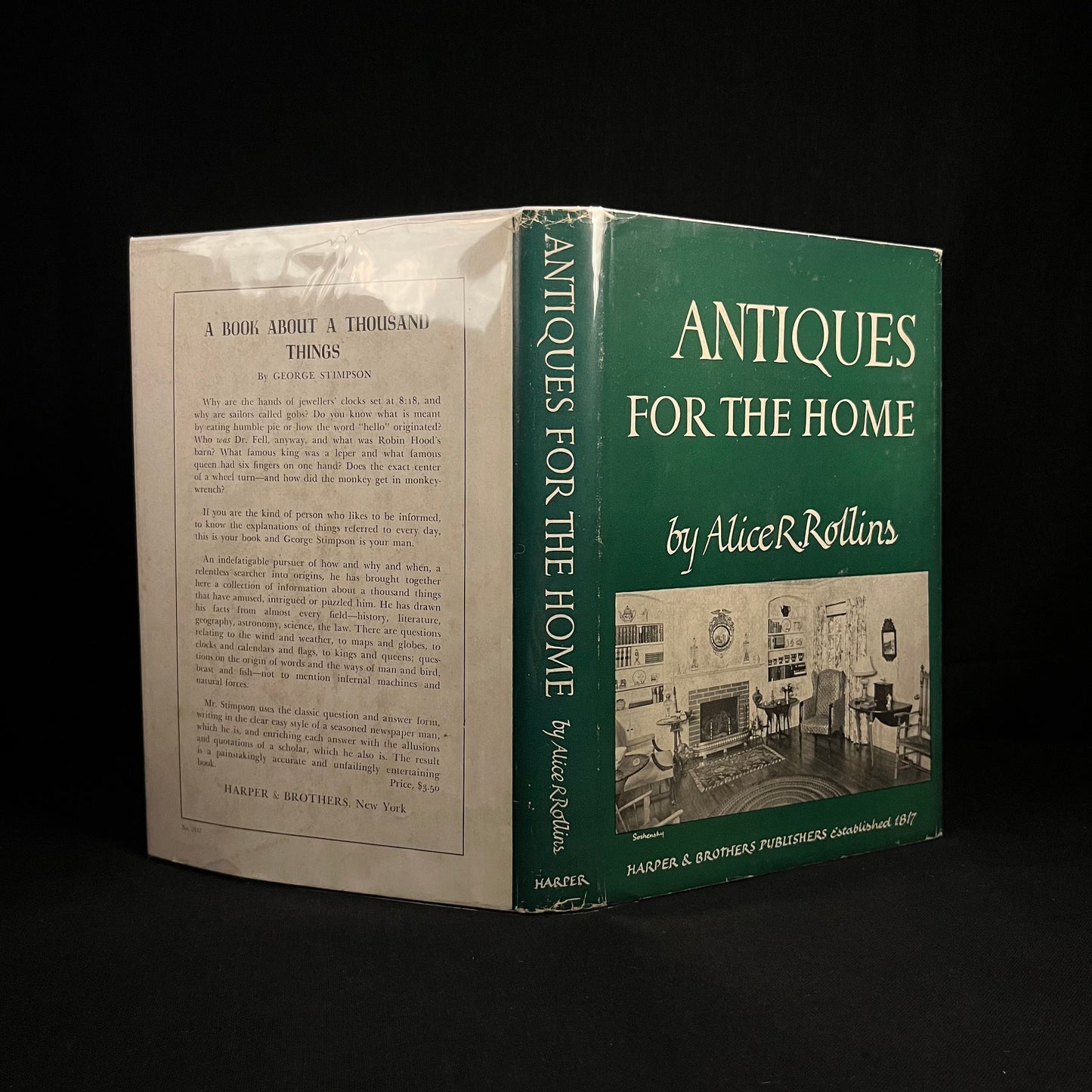 First Printing - Antiques for the Home by Alice R. Rollins (1946) Vintage Hardcover Book