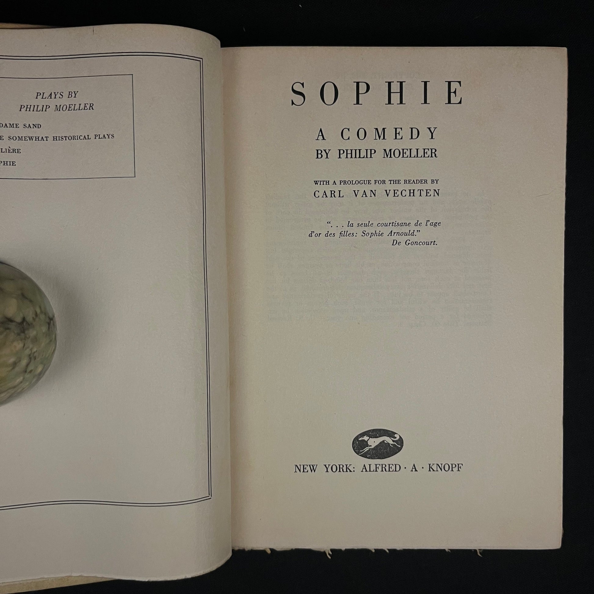 Sophie and Five Somewhat Historical Plays by Philip Moeller (1918–1919) Vintage Hardcover Book Collection