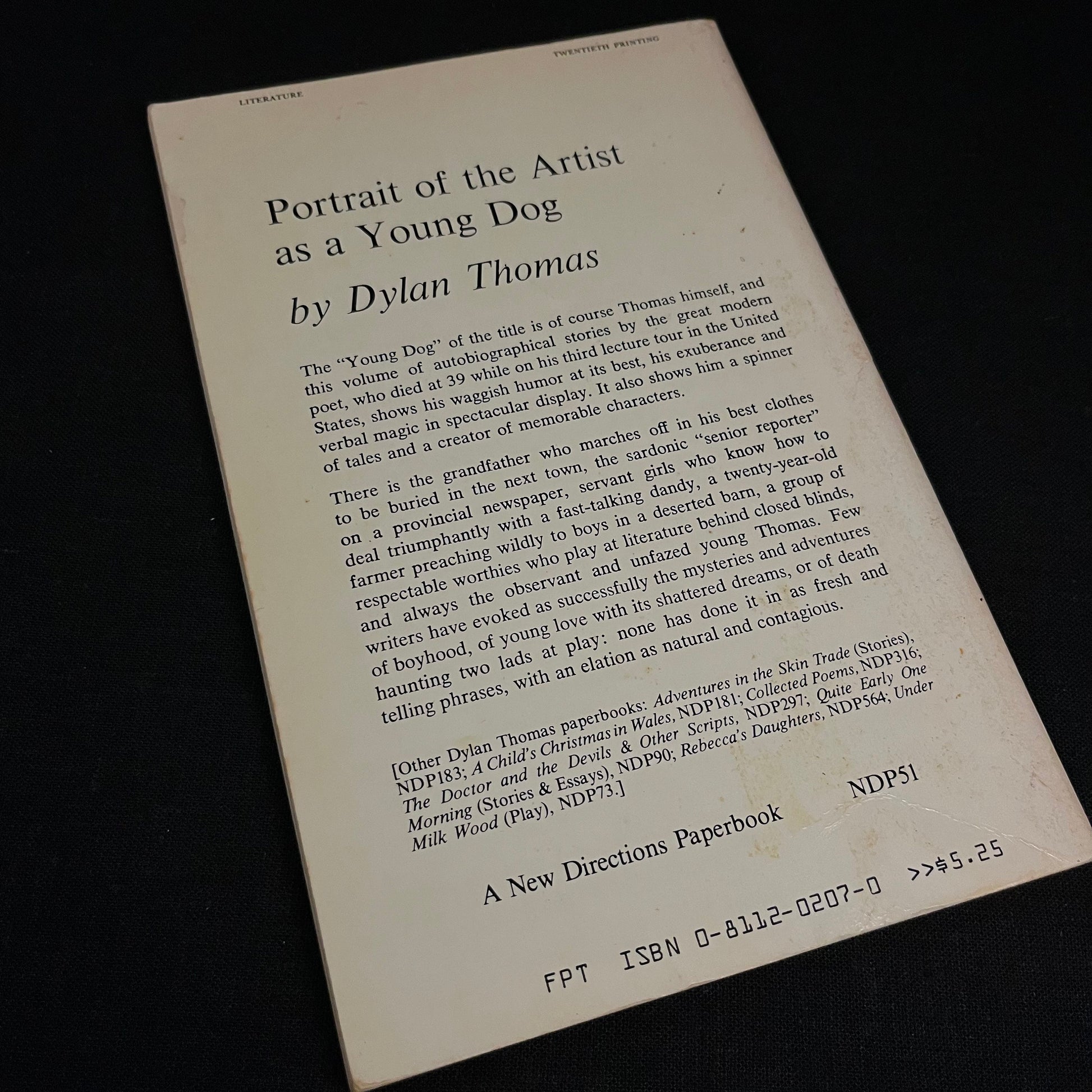 Portrait of the Artist as a Young Dog by Dylan Thomas (1968) Vintage Softcover Book