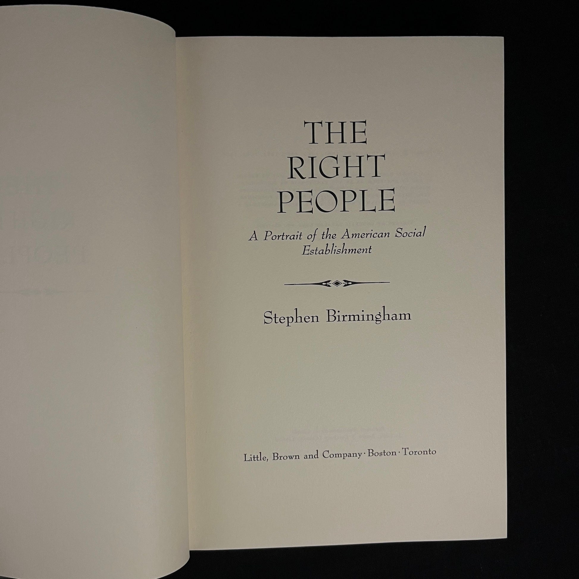 First Printing - The Right People: A Portrait of the American Social Establishment by Stephen Birmingham (1968) Vintage Hardcover Book