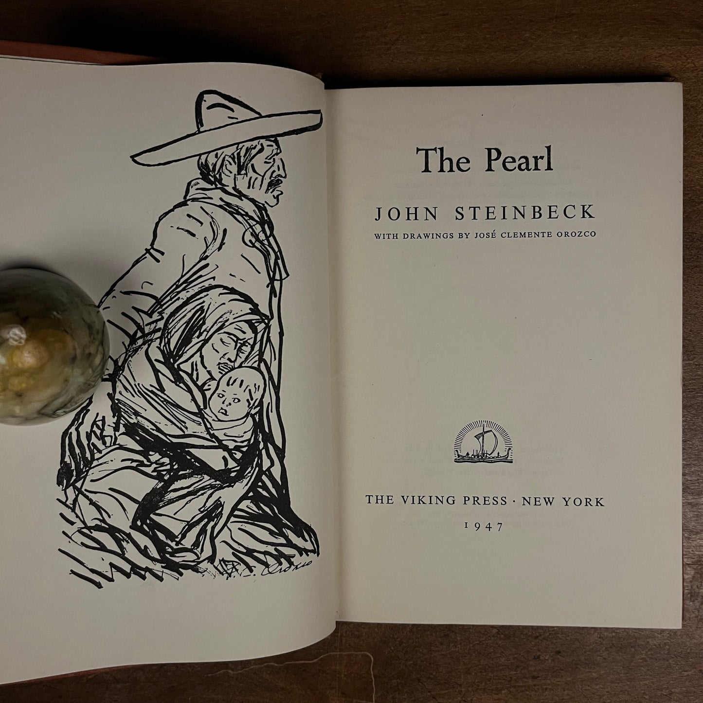 First Printing, First State - The Pearl by John Steinbeck (1947) Vintage Hardcover Book