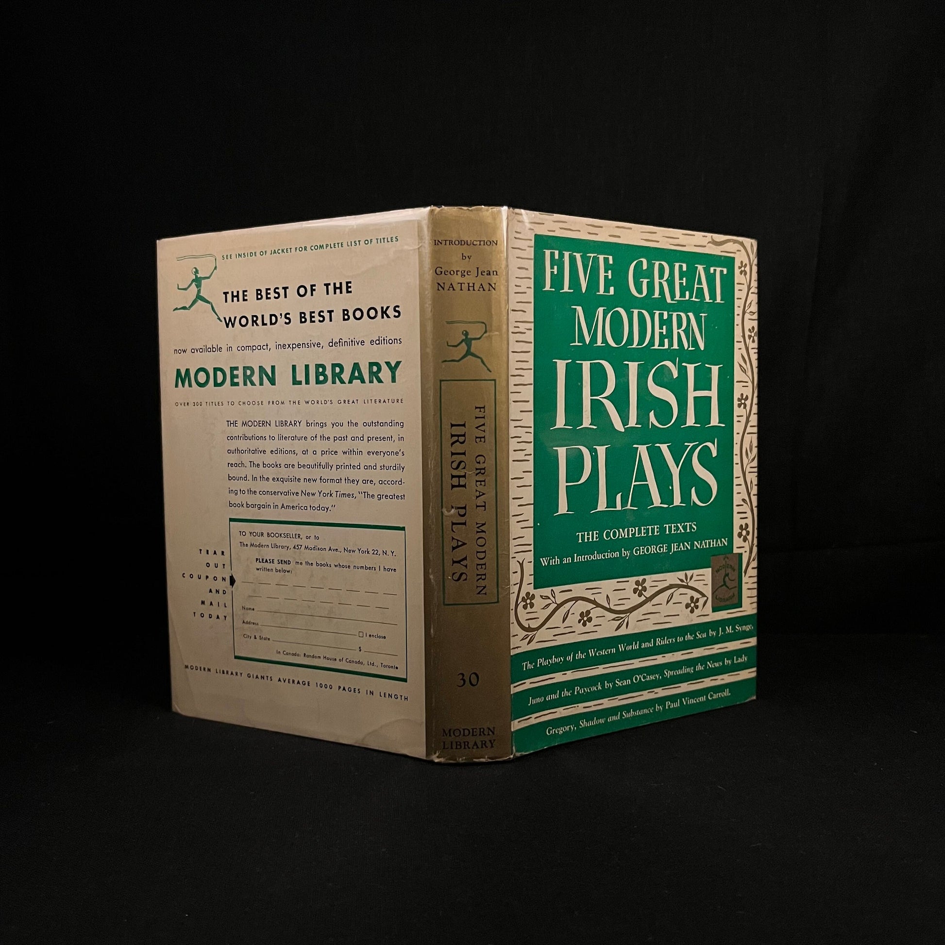 Modern Library - Five Great Modern Irish Plays: The Complete Texts (1952) Vintage Hardcover Book