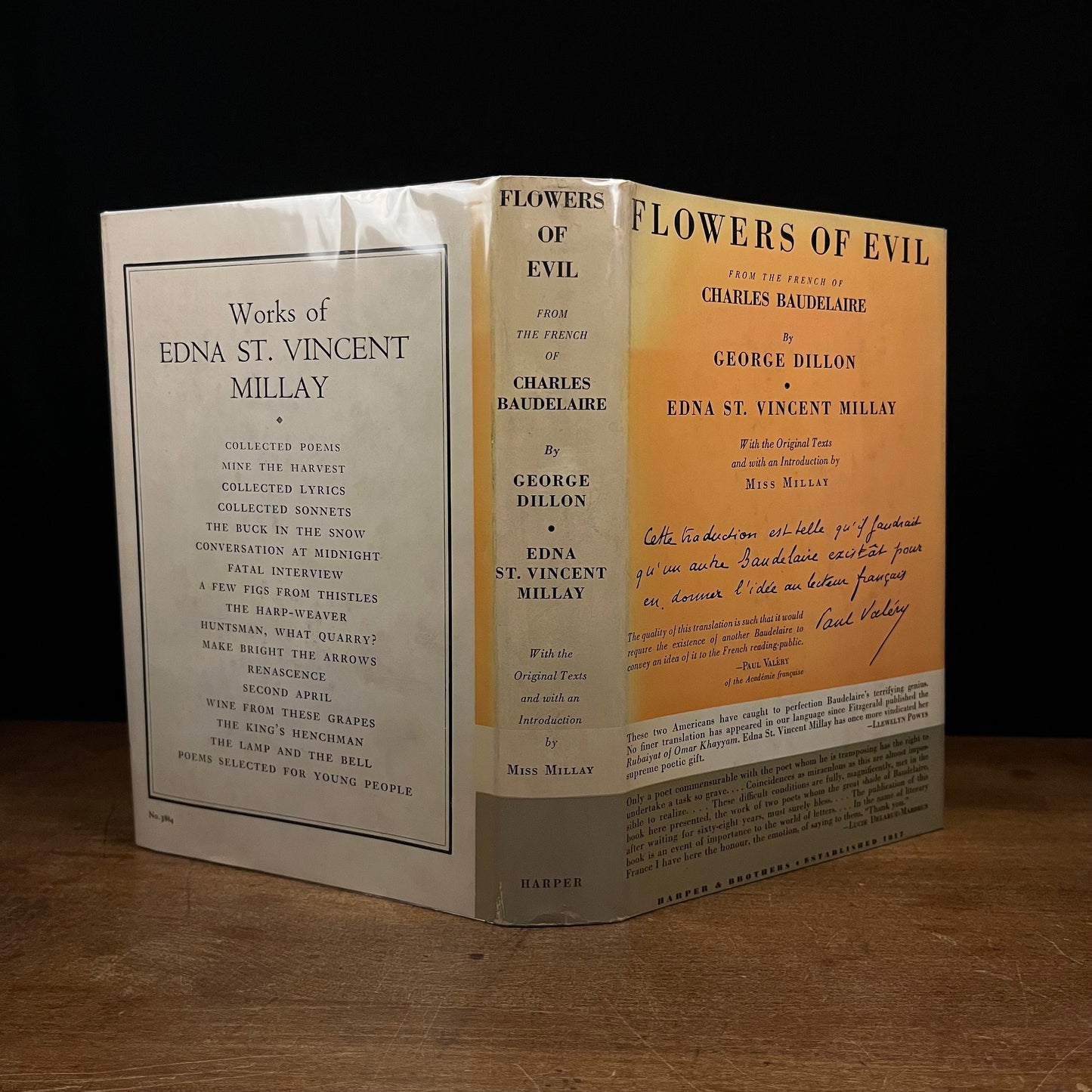 Flowers of Evil from the French of Charles Baudelaire by George Dillon and Edna St. Vincent Millay (1958) Vintage Hardcover Book