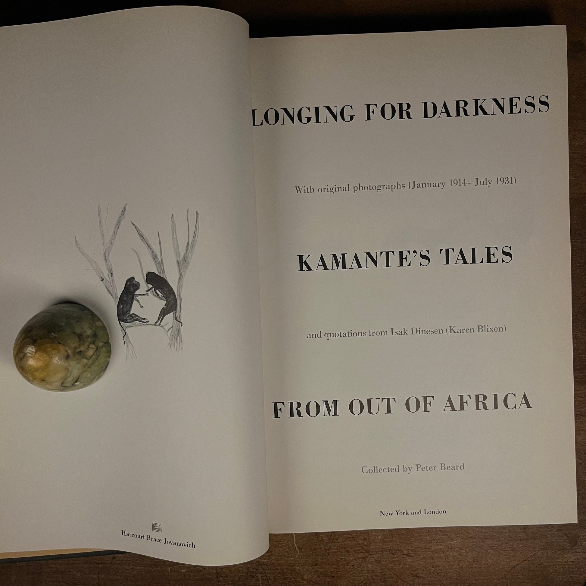 Second Printing - Longing for Darkness: Kamante’s Tales from Out of Africa by Peter Beard (1975) Vintage Hardcover Book