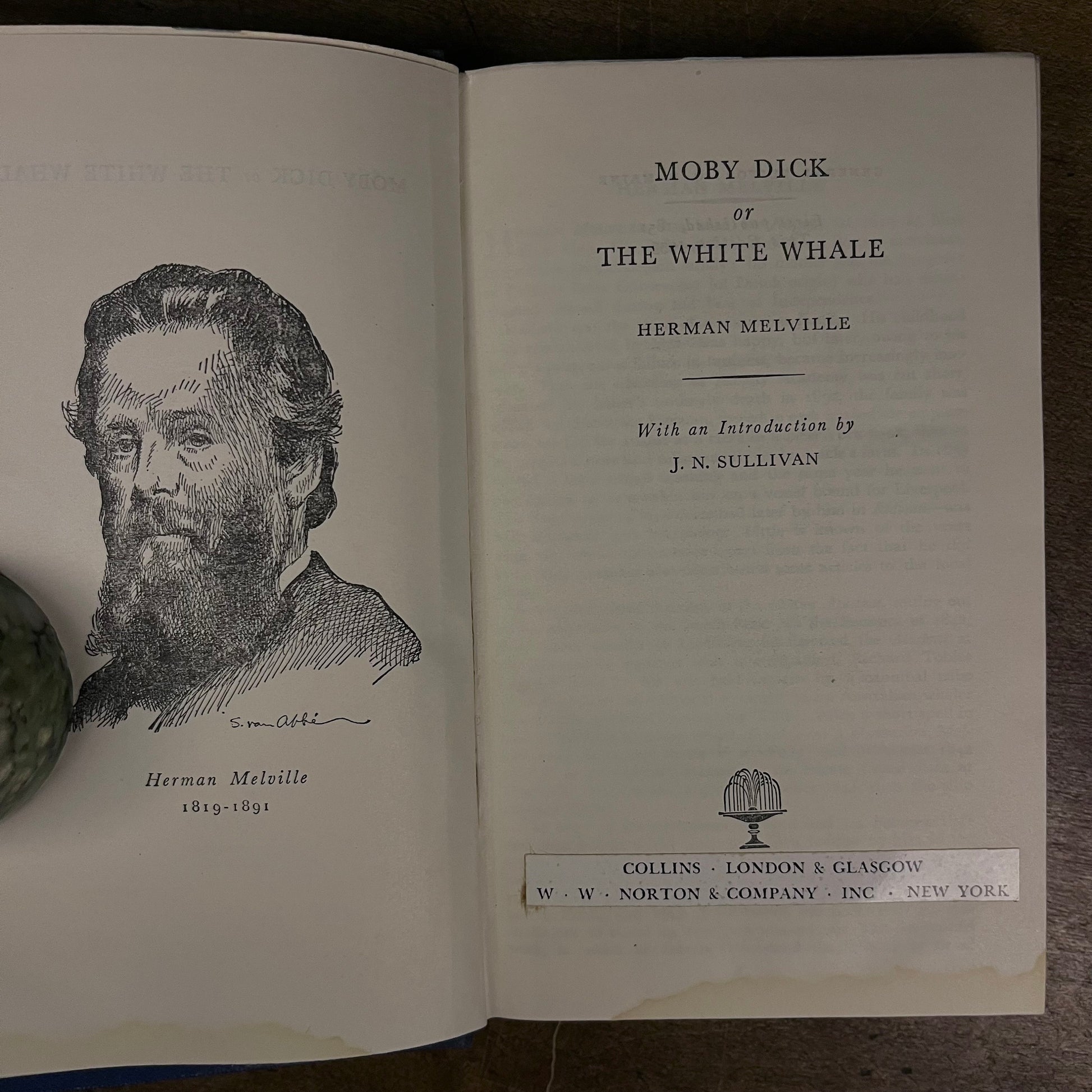 Moby Dick or The White Whale by Herman Melville (1953) Vintage Hardcover Book