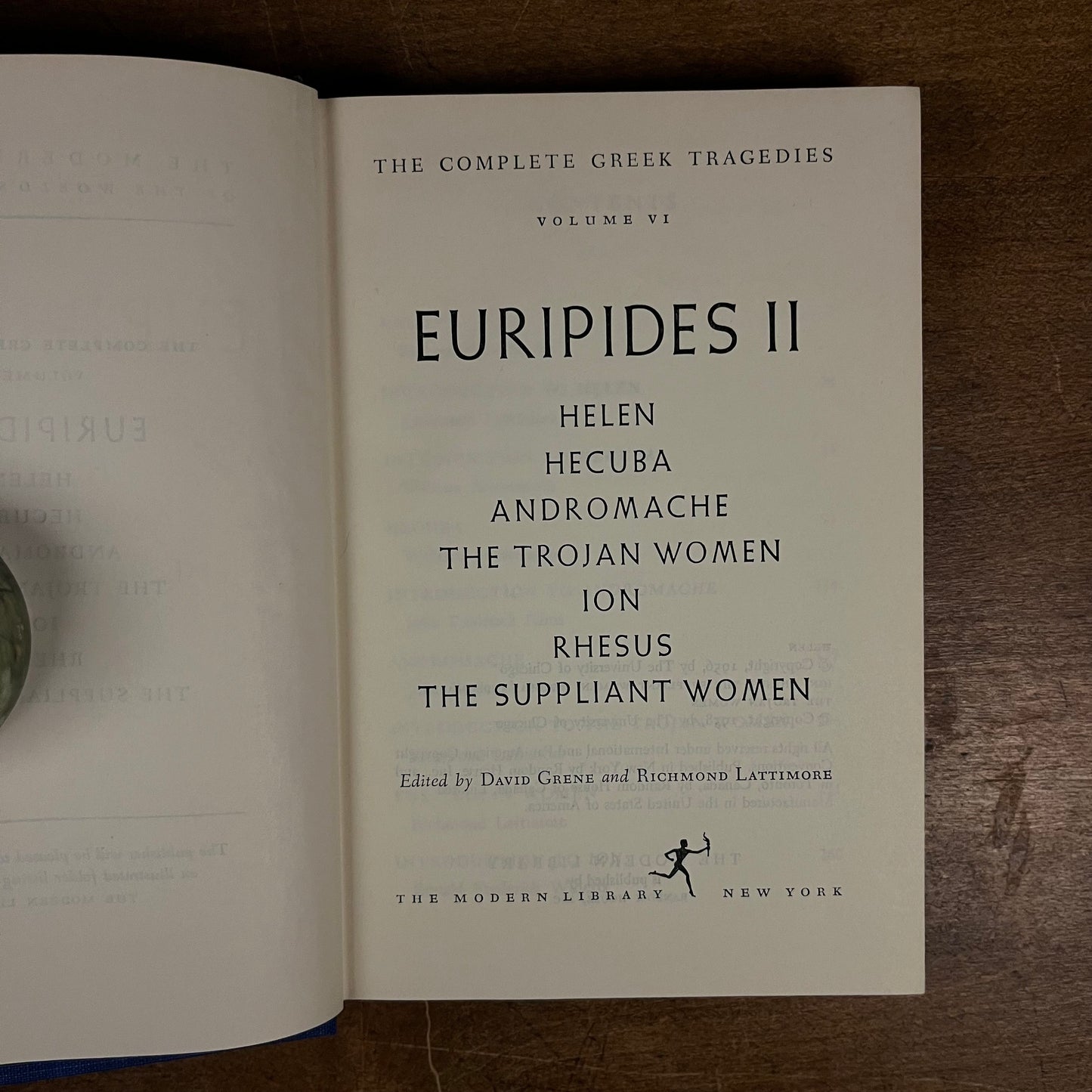 Modern Library - The Complete Greek Tragedies: Euripides II (1963) Vintage Hardcover Book