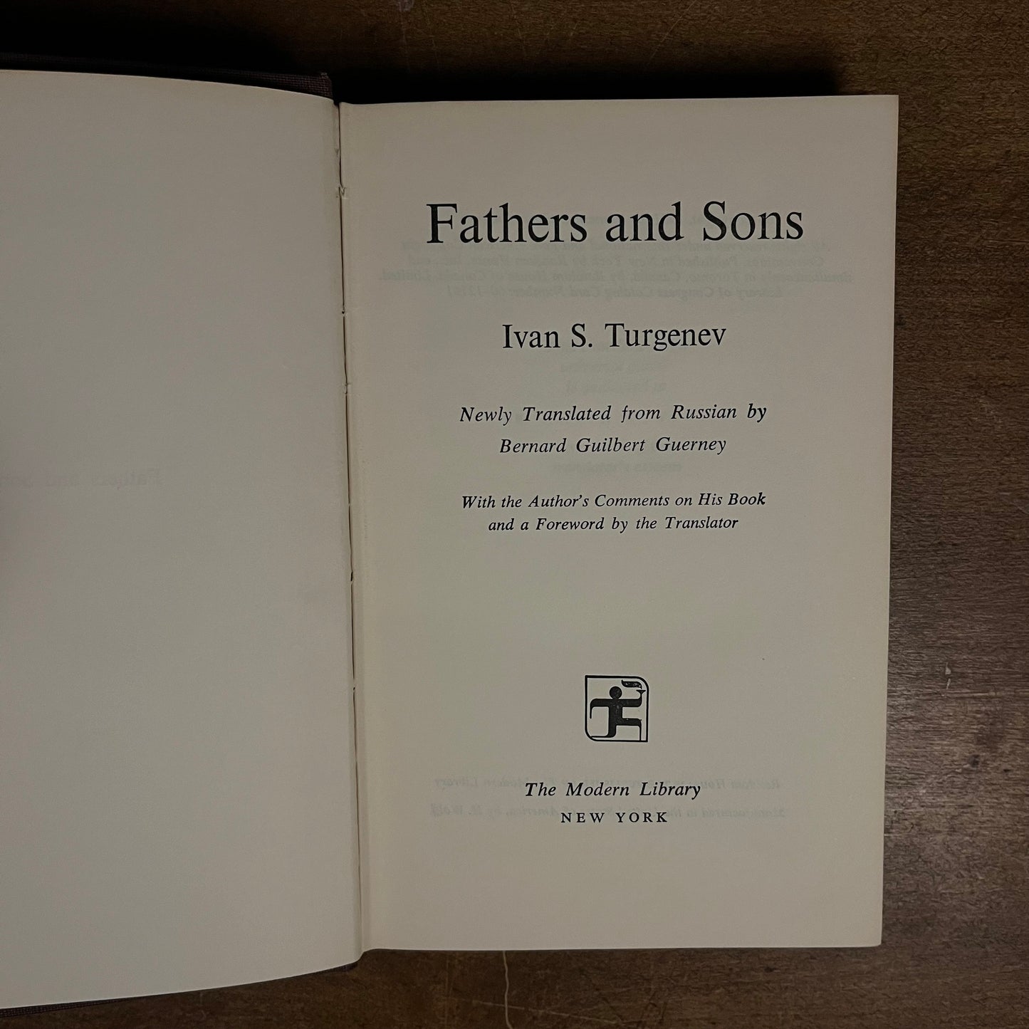 Modern Library - Fathers and Sons by Ivan S. Turgenev (1969) Vintage Hardcover Book