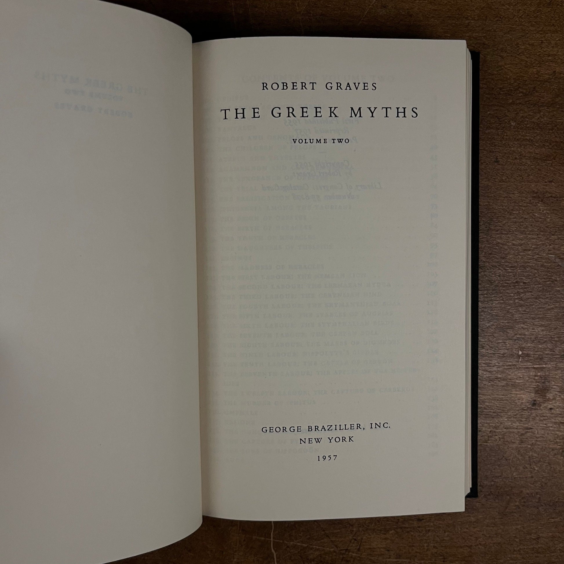 The Greek Myths: Volumes One and Two by Robert Graves (1957) Vintage Hardcover Book Collection