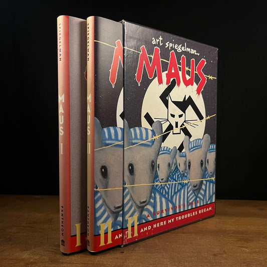Early Printings - Maus: A Survivor’s Tale Volumes One and Two by Art Spiegelman (1986, 1991) Vintage Hardcover Book Collection