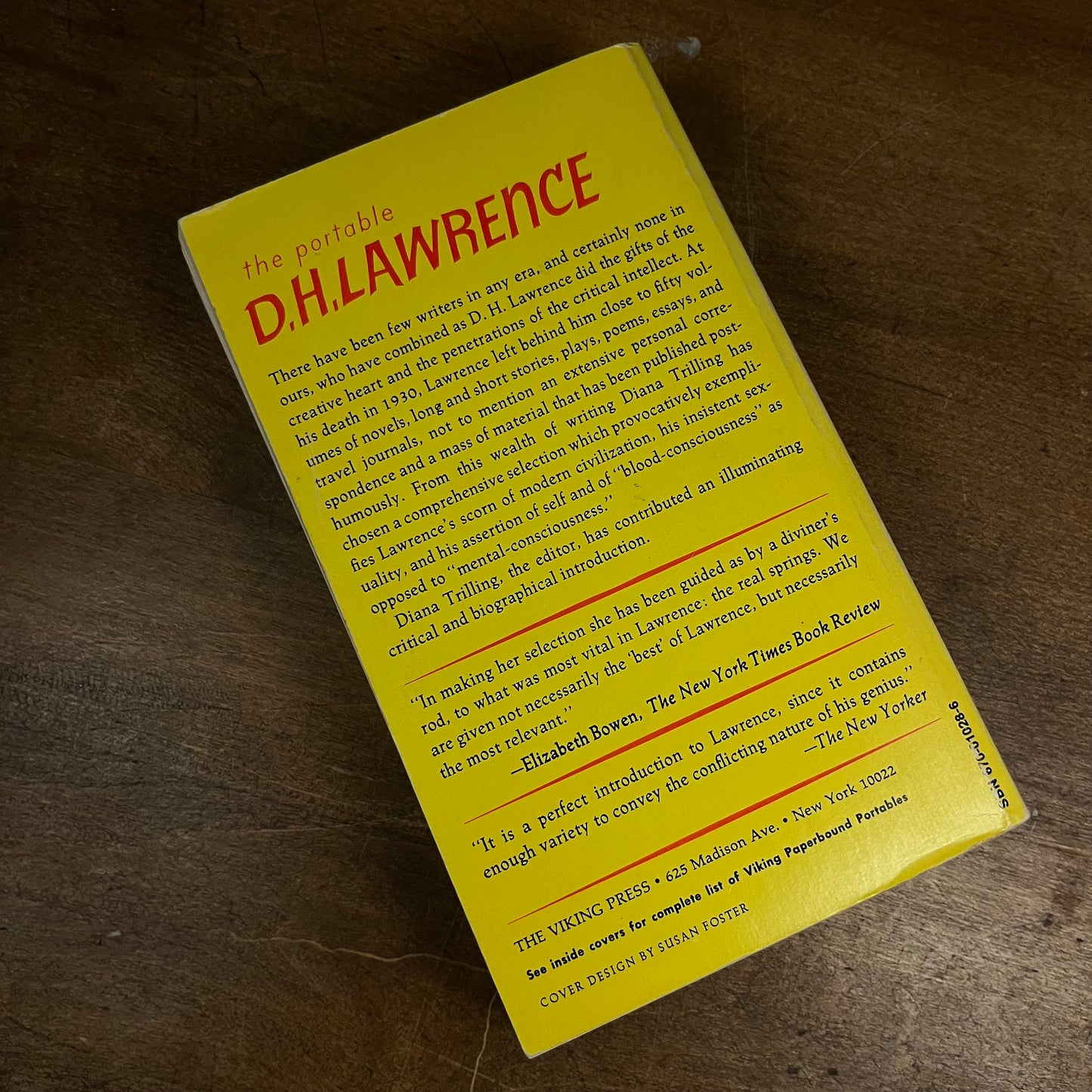 The Portable D. H. Lawrence by Diane Trilling (1971) Vintage Paperback Book