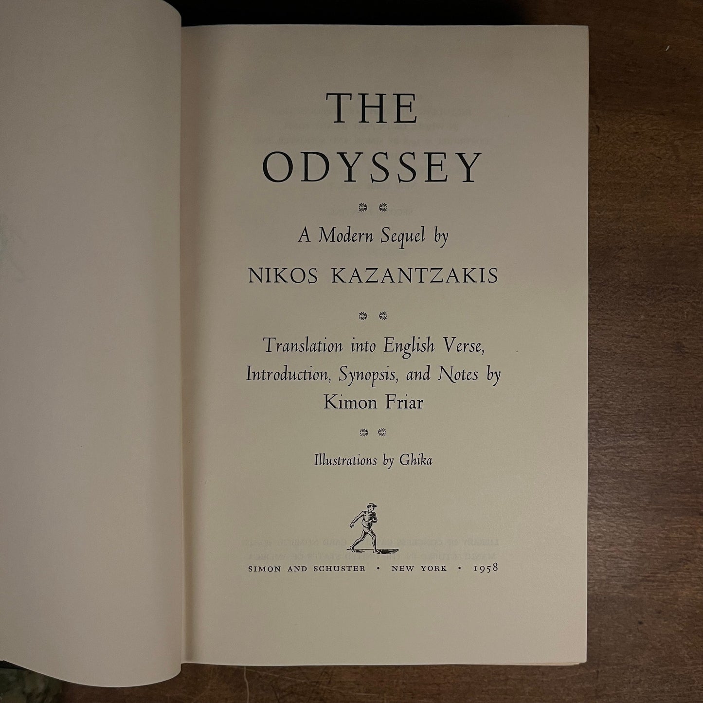 Second Printing - The Odyssey: A Modern Sequel by Nikos Kazantzakis (1958) Vintage Hardcover Book