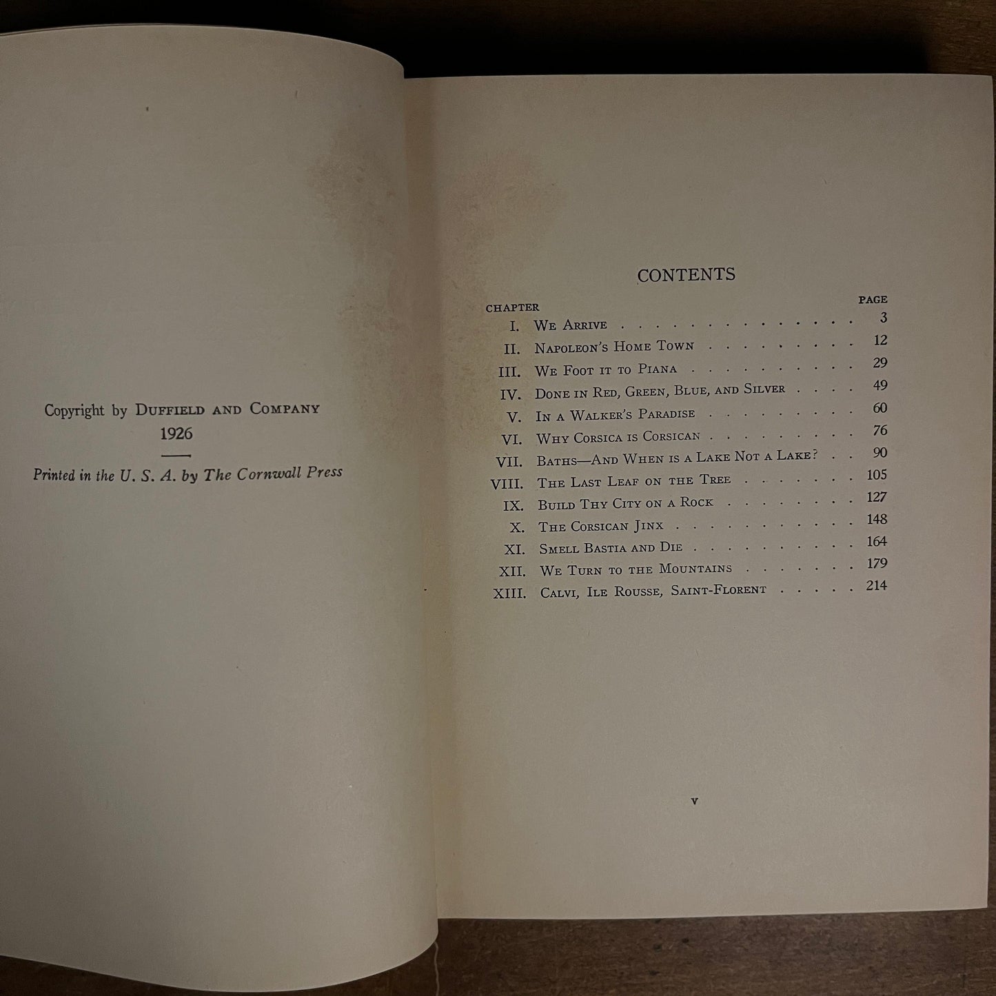 First Printing - Corsica: The Surprising Island by Hildegarde Hawthorne (1926) Vintage Hardcover Book