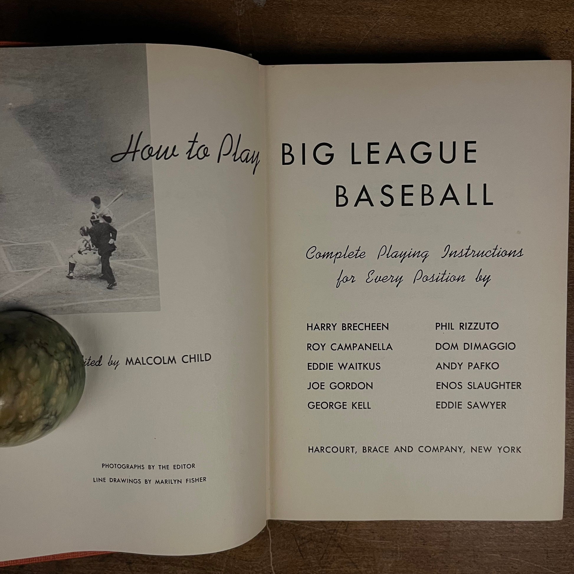 First Printing - How to Play Big League Baseball: Complete Playing Instructions for Every Position by Malcolm Child (1951) Vintage Book