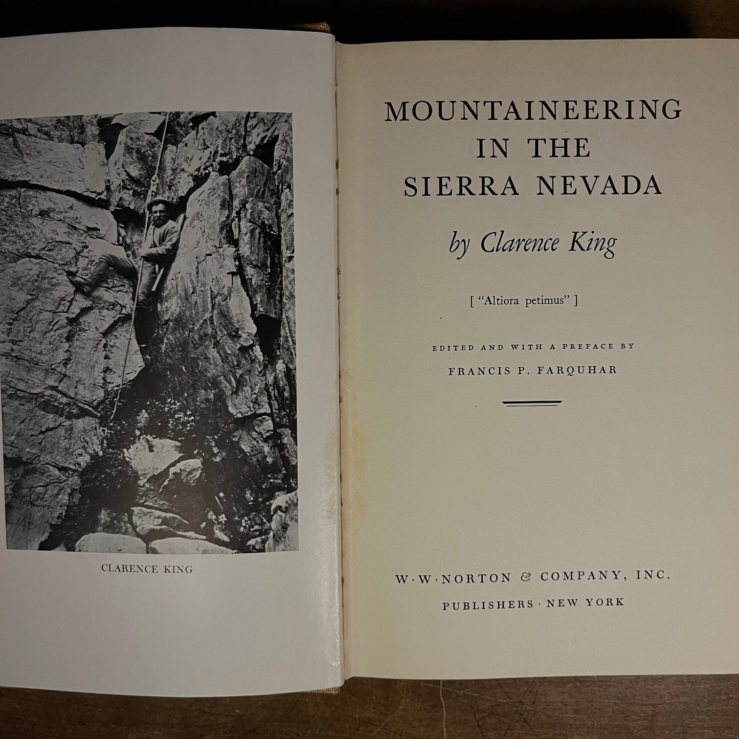 Mountaineering in the Sierra Nevada by Clarence King (1935) Vintage Hardcover Book