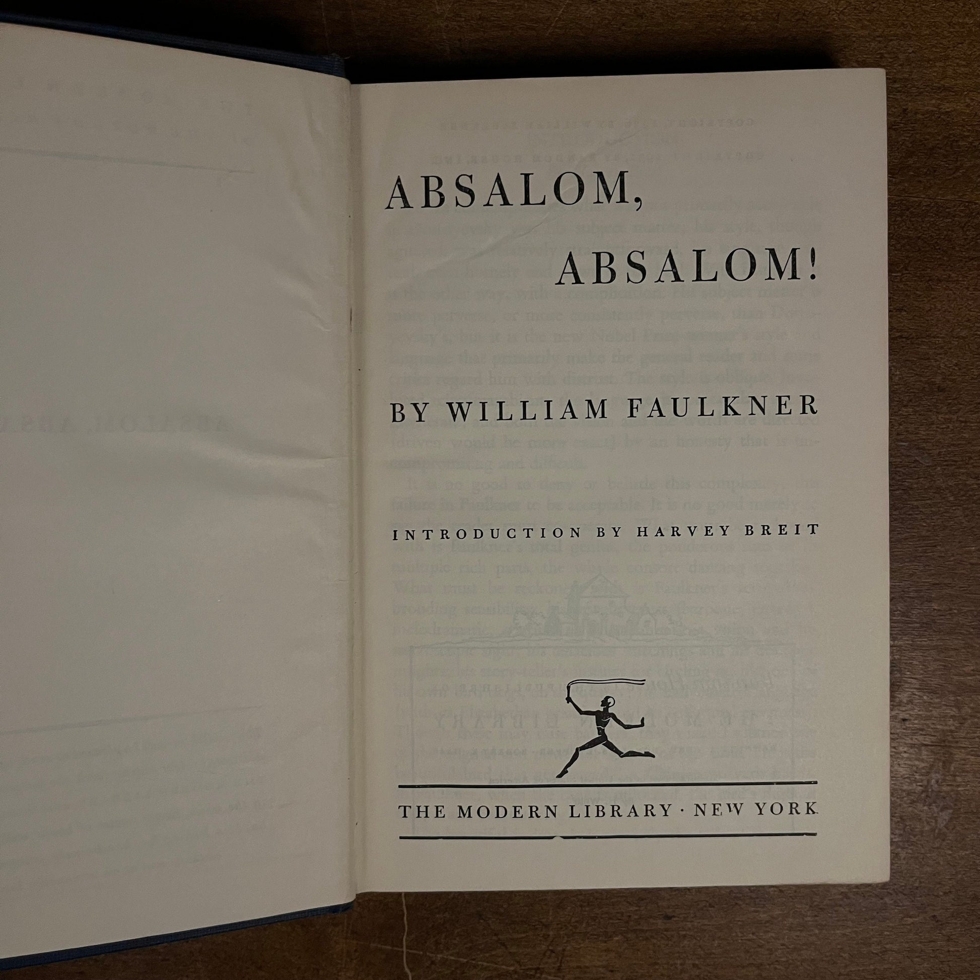 Modern Library - Absalom, Absalom! by William Faulkner (1951) Vintage Hardcover Book