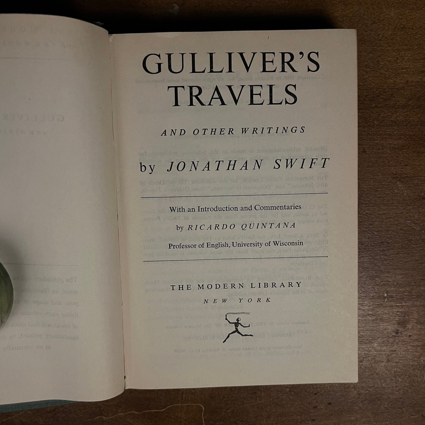 Modern Library - Gulliver’s Travels and Other Writings by Jonathan Swift (1958) Vintage Hardcover Book