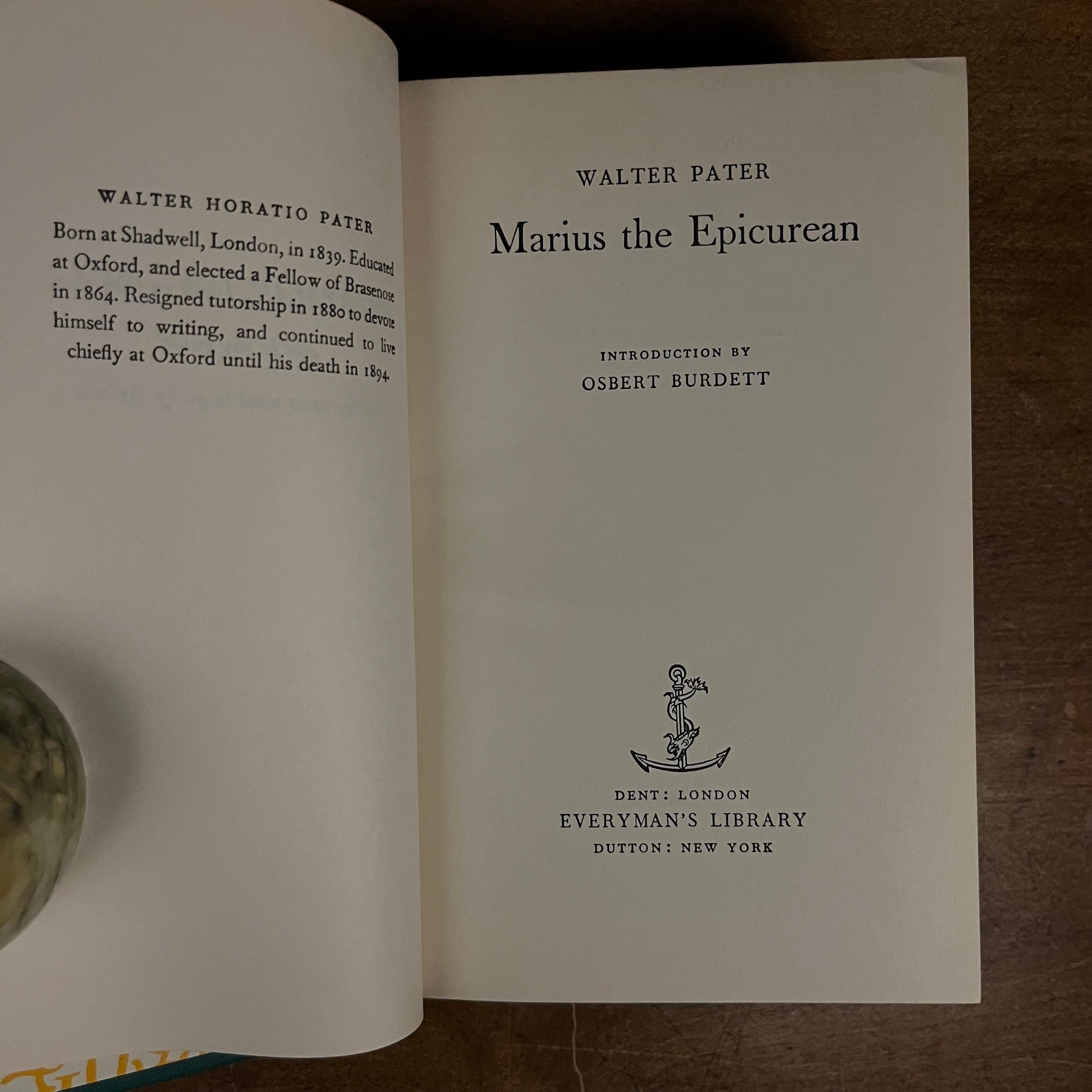 Everyman’s Library - Marius, the Epicurean by Walter Pater (1966) Vintage Hardcover Book