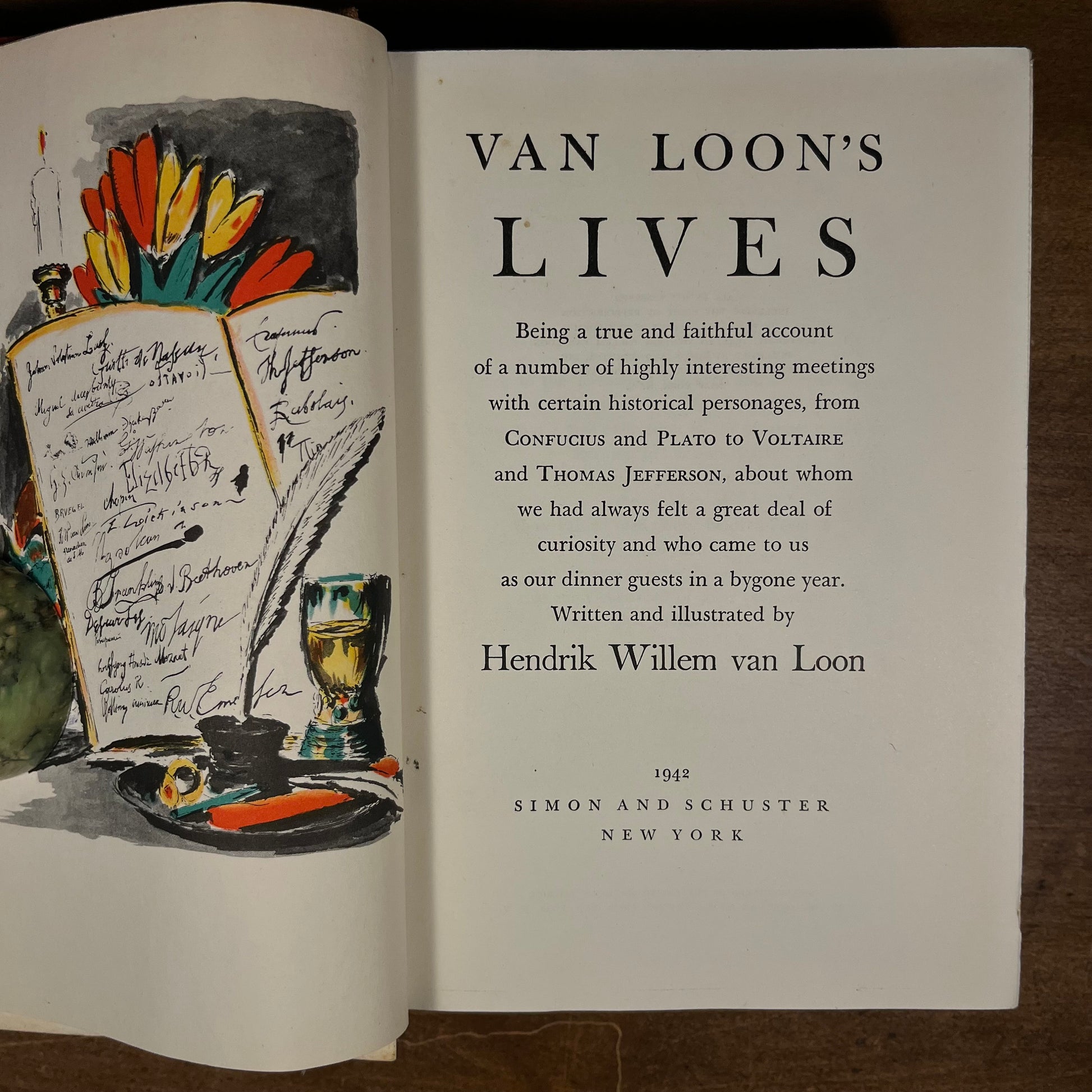 First Printing - Lives: Being a true and faithful account of a number of highly by Hendrik Willem Van Loon (1942) Vintage Hardcover Book