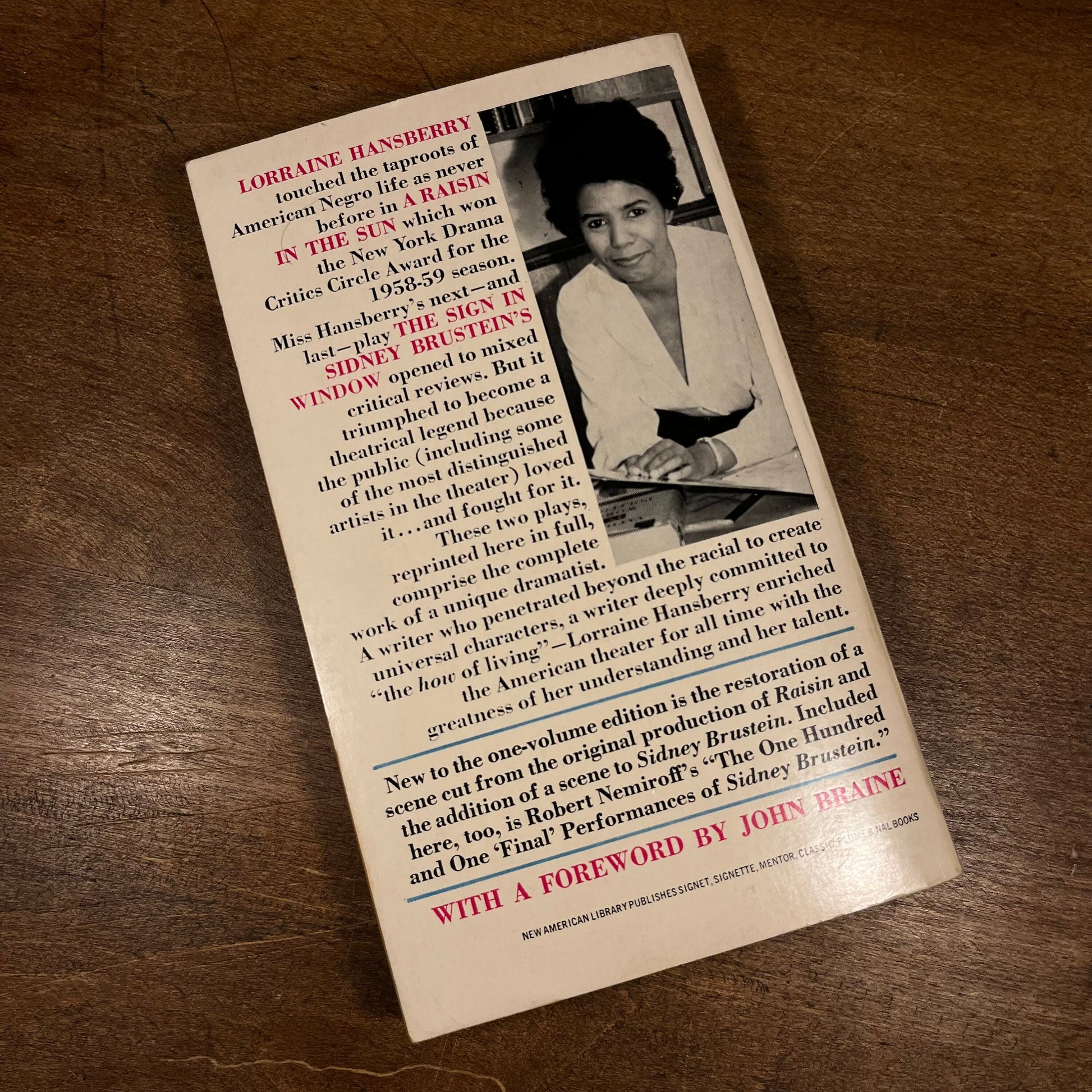 A Raisin in the Sun and The Sign in Sydney Burnstein’s Window by Lorraine Hansberry (1966) Vintage Paperback Book