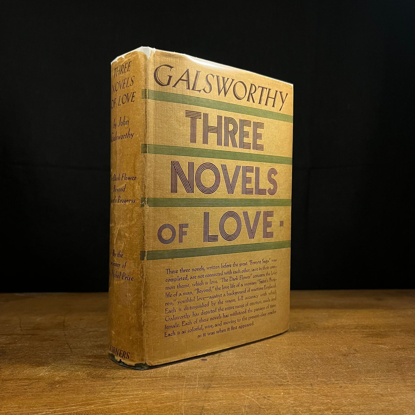 Early Printing - Three Novels of Love: The Dark Flower, Beyond, Saint’s Progress by John Galsworthy (1933) Vintage Hardcover Book