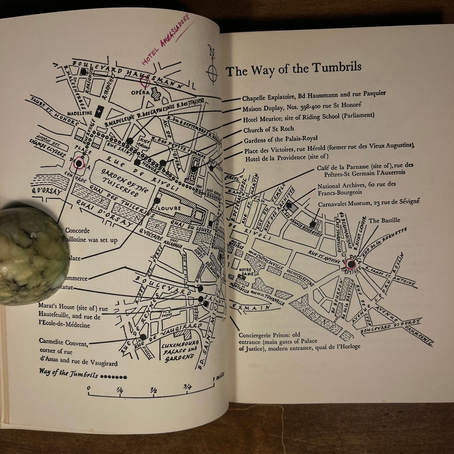 First Printing - The Way of the Tumbrils: The story of the French Revolution as seen in Paris today by John Elliot (1958) Hardcover Book