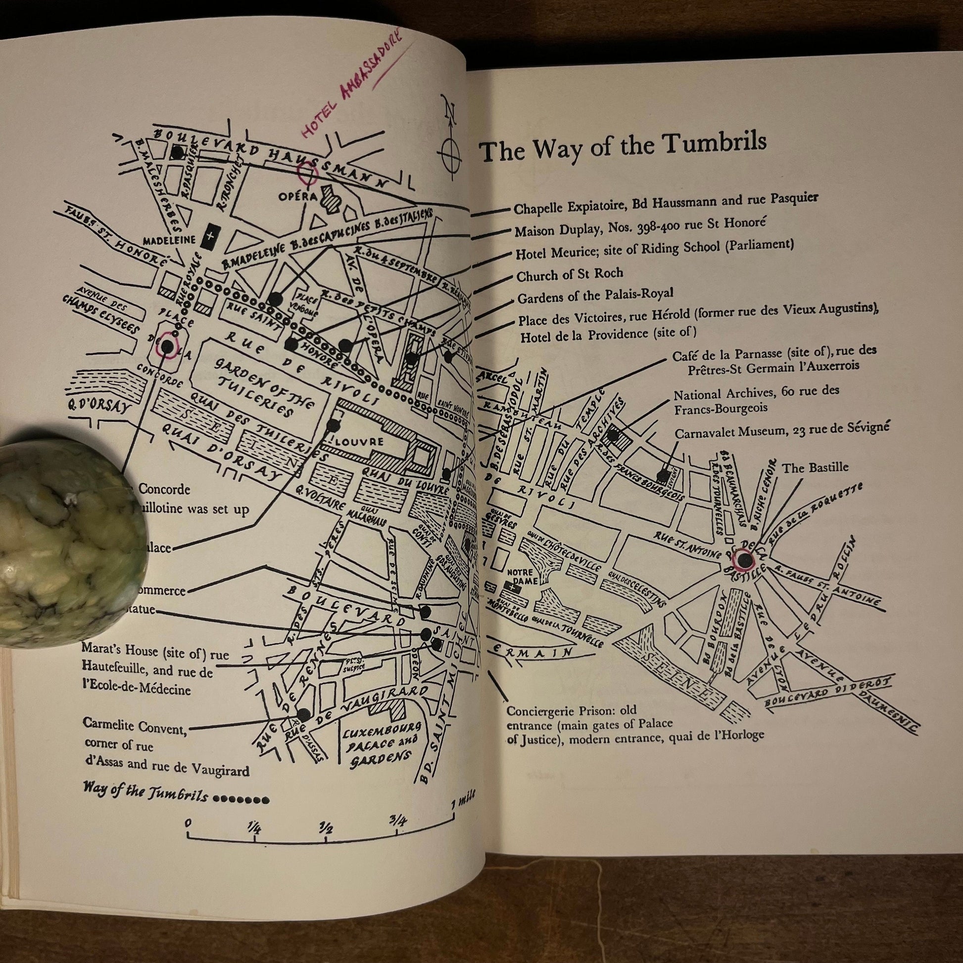 First Printing - The Way of the Tumbrils: The story of the French Revolution as seen in Paris today by John Elliot (1958) Hardcover Book