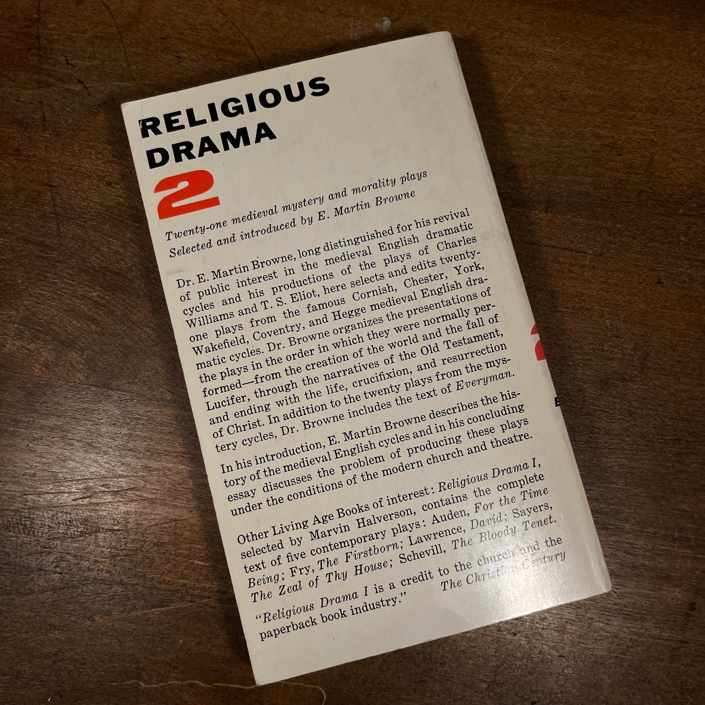 Religious Drama 2: Mystery and Morality Plays (1960) Vintage Paperback Book