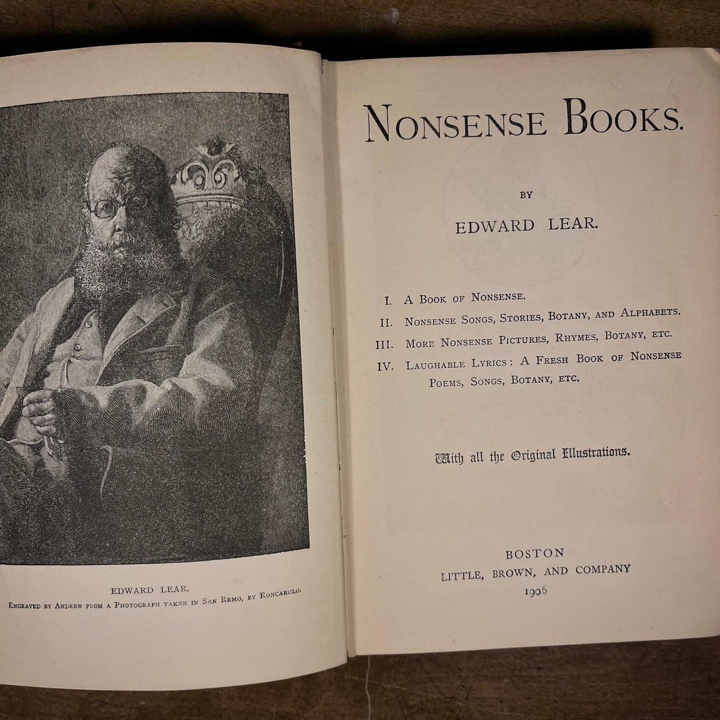 Nonsense Books by Edward Lear (1906) Vintage Hardcover Book