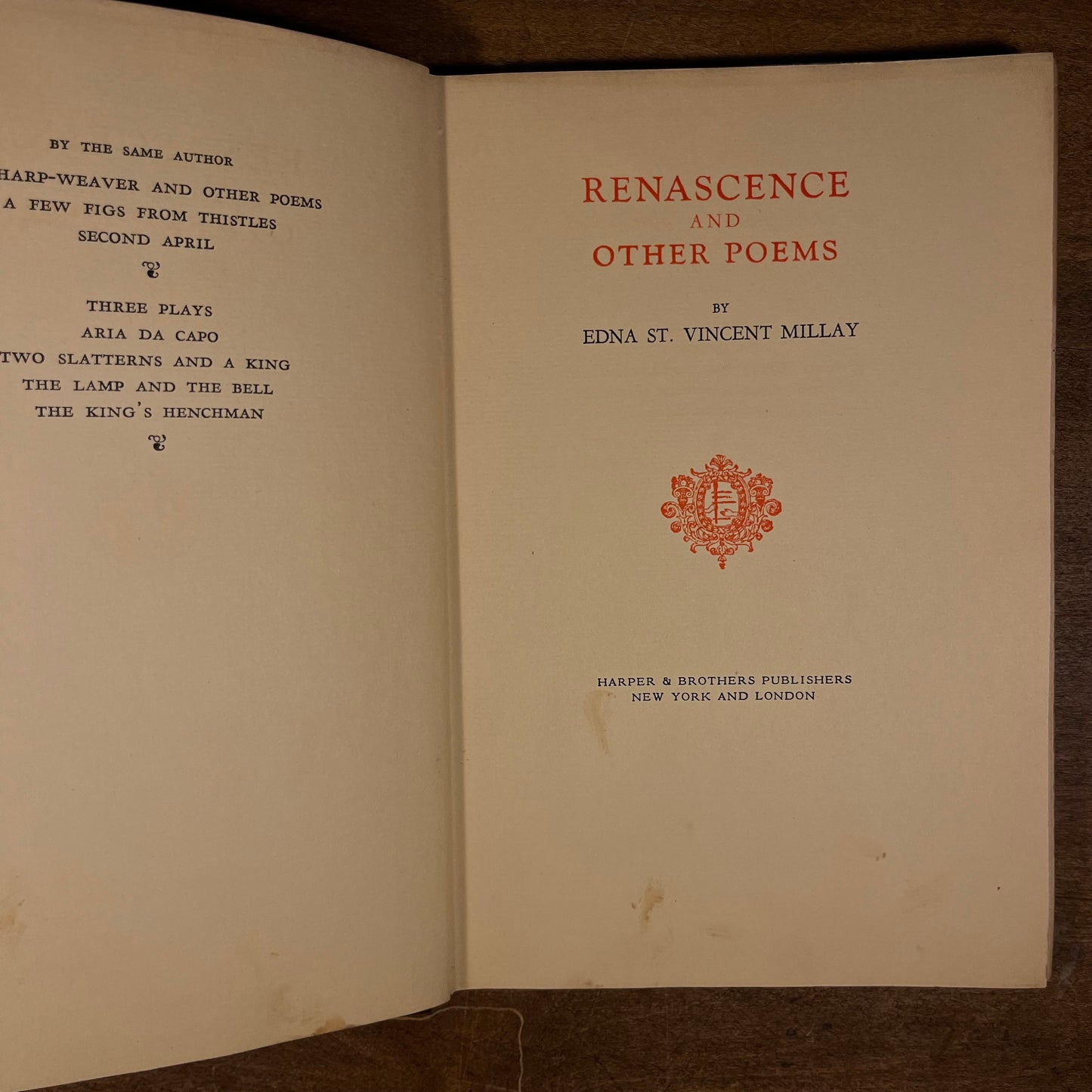 Renascence and Other Poems by Edna St. Vincent Millay (1940) Vintage Hardcover Book