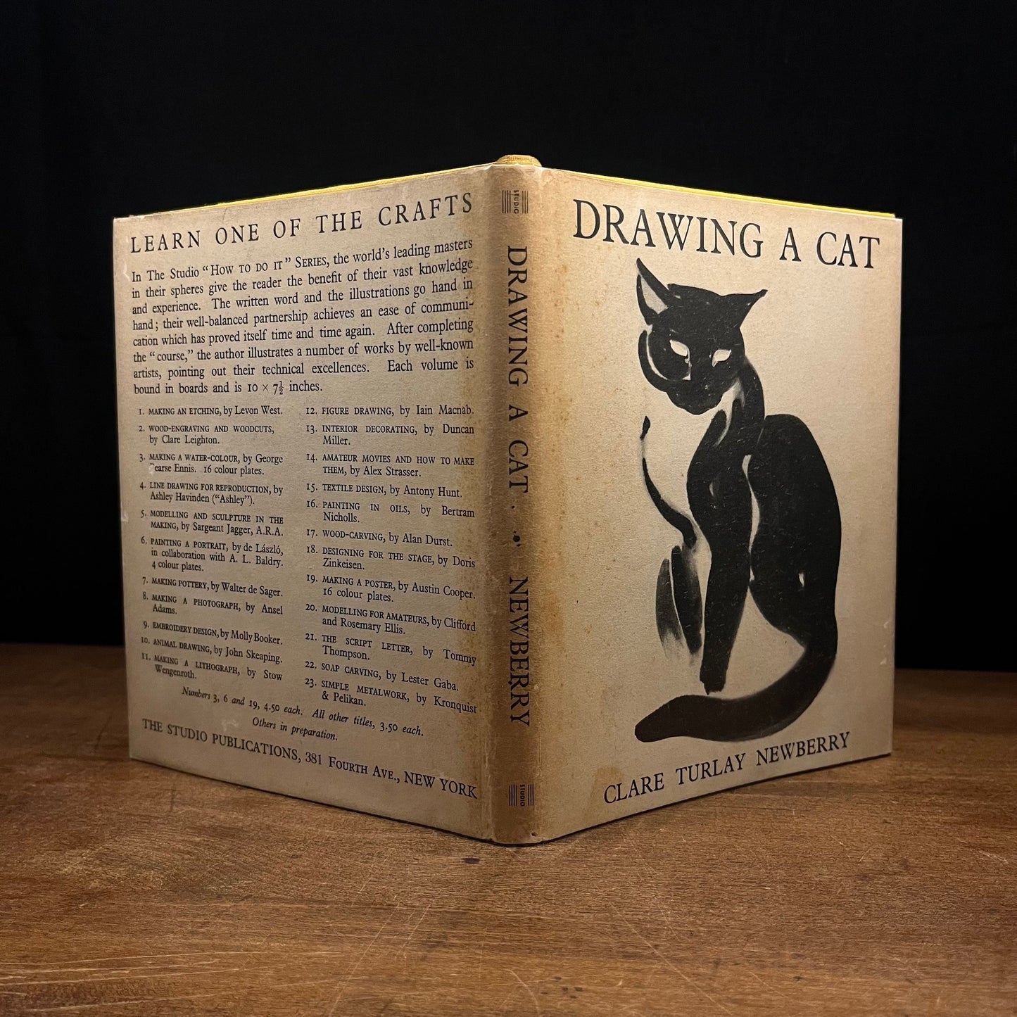 Third Printing - Drawing a Cat by Clare Turlay Newberry (1941) Vintage Hardcover Book