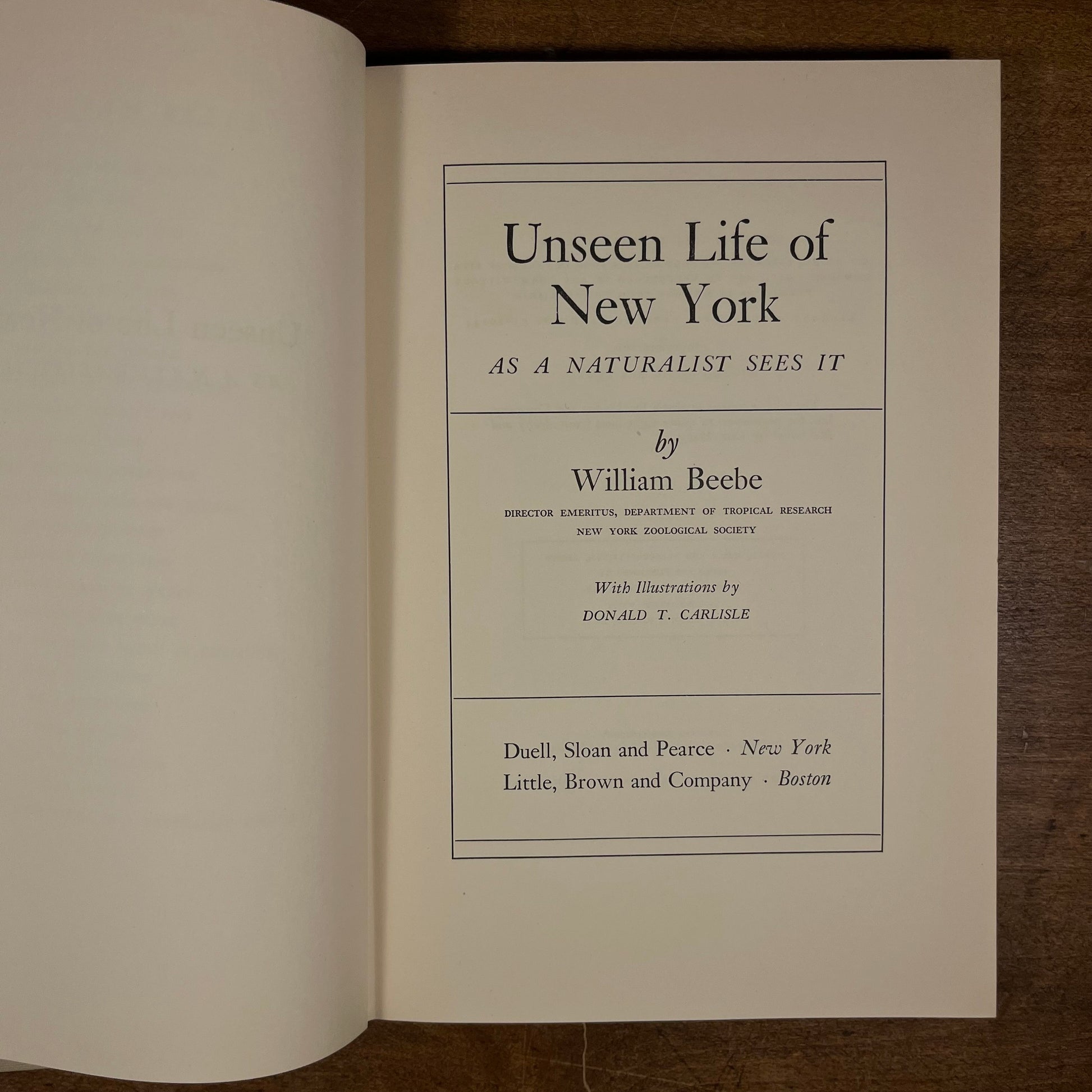 First Printing - Unseen Life of New York: As a Naturalist Sees It by William Beebe (1953) Vintage Hardcover Book