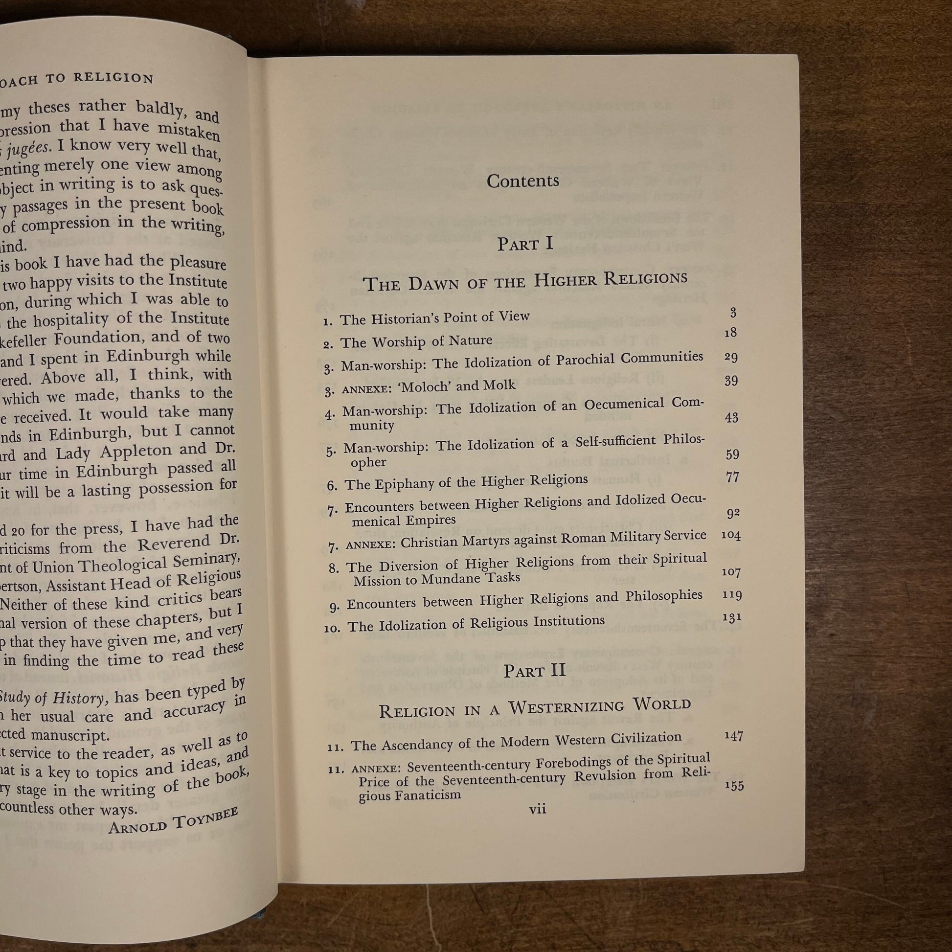 First Printing - An Historian’s Approach to Religion by Arnold Toynbee (1956) Vintage Hardcover Book